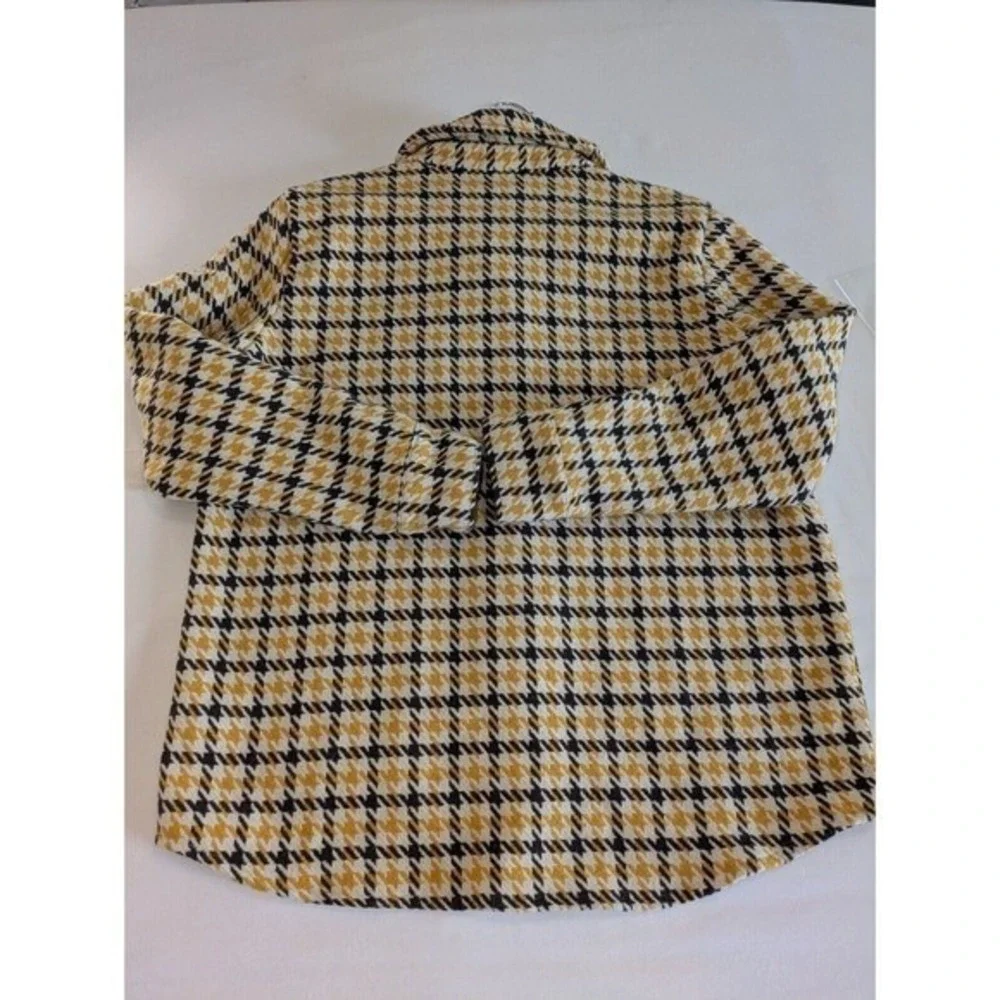 BB‎ Dakota Shacket Womens Medium Houndstooth Snaps Wool Blend Jacket Shirt Fall